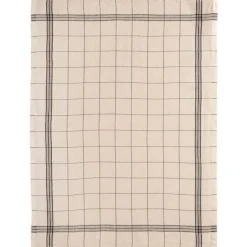 Charvet BISTROT theedoek 80 x 51 cm linnen geblokt moka