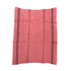 Charvet COUNTRY theedoek 52 x 70 cm linnen roze met donkere streep