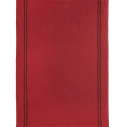 Charvet COUNTRY theedoek 52 x 70 cm linnen rood met donkere streep