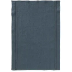Charvet COUNTRY theedoek 75 x 52 cm linnen petrol met donkere streep