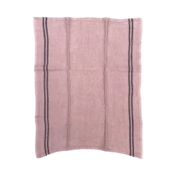 Charvet COUNTRY theedoek 52 x 70 cm linnen pink met donkere streep