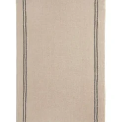 Charvet COUNTRY theedoek 52 x 75 cm gewassen ecru met donkere streep