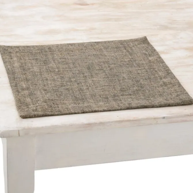 Charvet PEPITE placemat 48 x 35 cm linnen zwart/beige