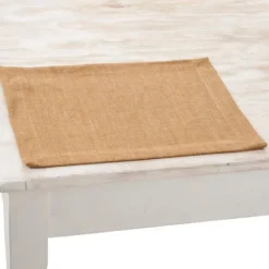 Charvet PEPITE placemat 48 x 35 cm linnen roestgeel/beige