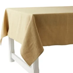 Charvet PEPITE tafellaken 320 x 150 cm linnen geel/beige met glinster