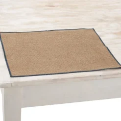Charvet QUADRILLE placemat 45 x 35 cm gevlochten linnen gele rand