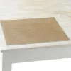 Charvet QUADRILLE placemat 45 x 35 cm gevlochten linnen lichtgrijze rand