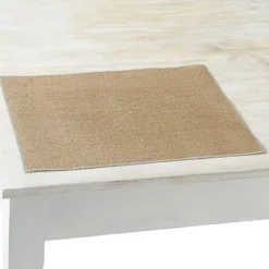 Charvet QUADRILLE placemat 45 x 35 cm gevlochten linnen lichtgrijze rand
