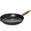 Chasseur koekenpan met houten greep ø 28 cm gietijzer mat zwart
