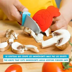 Chefclub kindermes met vingerbeschermer blauw/rood