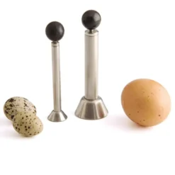 100% Chef ei-onttopper voor kwartelei 10,5 cm rvs glans
