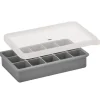Cilio Blocks ijsblokjesvorm met deksel 18,7 x 11,8 cm silicone grijs