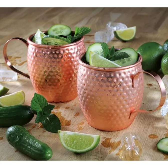 Cilio Moscow Mule beker 500 ml gehamerd rvs koperkleurig