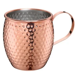 Cilio Moscow Mule beker 500 ml gehamerd rvs koperkleurig