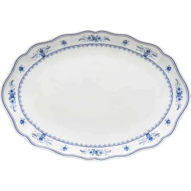 Costa Nova Vila ovale schaal 40 cm aardewerk wit-blauw
