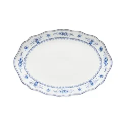 Costa Nova Vila ovale schaal 32 cm aardewerk wit-blauw
