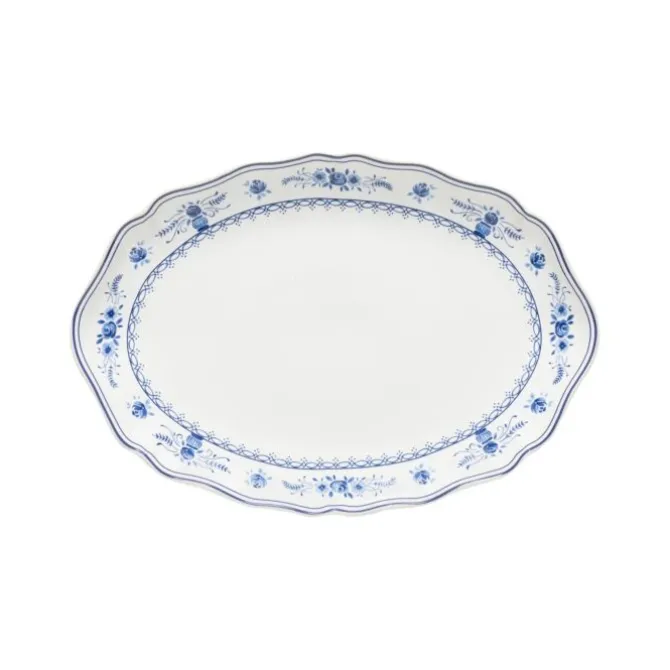Costa Nova Vila ovale schaal 32 cm aardewerk wit-blauw