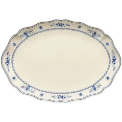 Costa Nova Vila ovale schaal 40 cm aardewerk beige-blauw