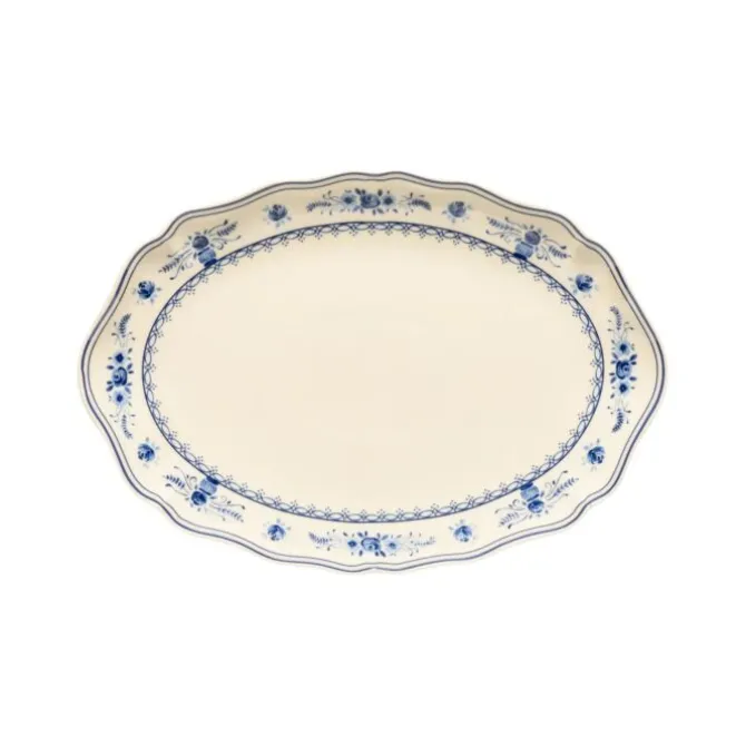 Costa Nova Vila ovale schaal 32 cm aardewerk beige-blauw