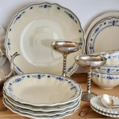 Costa Nova Vila pastabord ø 25 cm aardewerk beige-blauw