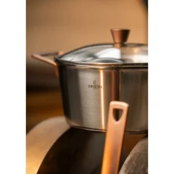 Cristel 1826 Bicentenaire kookpan ø 16 cm rvs met koperen greep