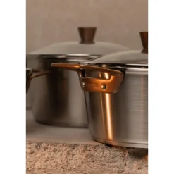 Cristel 1826 Bicentenaire kookpan ø 16 cm rvs met koperen greep