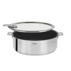Cristel Casteline Removable Exceliss+ sauteerpan met Strate deksel ø 24 cm met anti-aanbaklaag