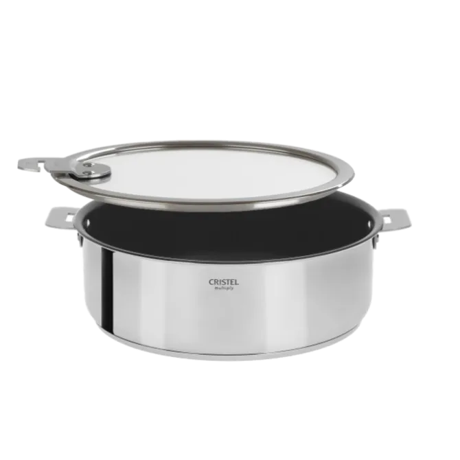 Cristel Casteline Removable Exceliss+ sauteerpan met Strate deksel ø 24 cm met anti-aanbaklaag