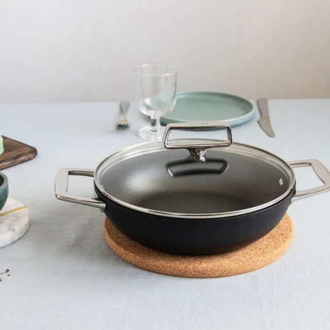 Cristel Castel'pro Ceraliss+ sauteerpan met grepen ø 28 cm met glasdeksel