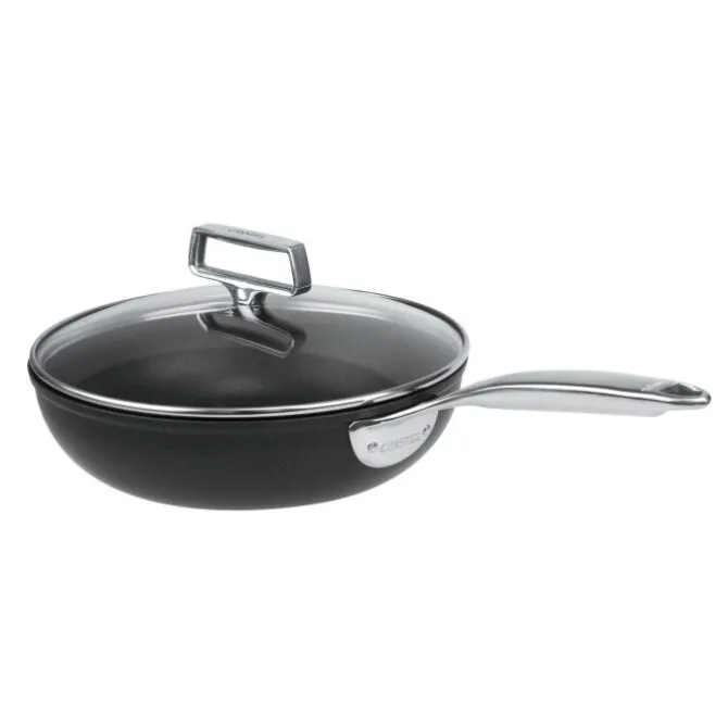 Cristel Castel'pro Ceraliss+ sauteerpan met steel ø 28 cm met glasdeksel