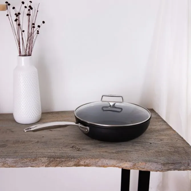 Cristel Castel'pro Ceraliss+ sauteerpan met steel ø 28 cm met glasdeksel
