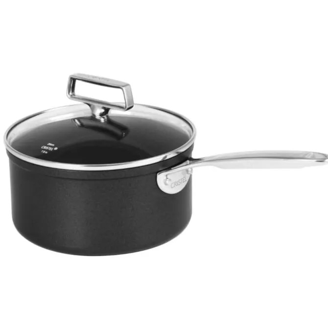 Cristel Castel'Pro Exceliss+ Ultralu sauspan met glasdeksel ø 20 cm aluminium zwart
