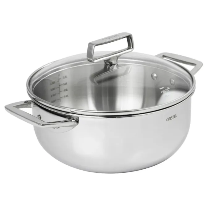 Cristel Castel'Pro kookpan ø 28 cm met glasdeksel rvs