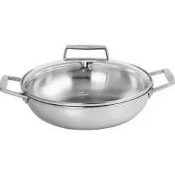 Cristel Castel'Pro Multiply hoge koekenpan met twee grepen + glasdeksel Ø 28 cm
