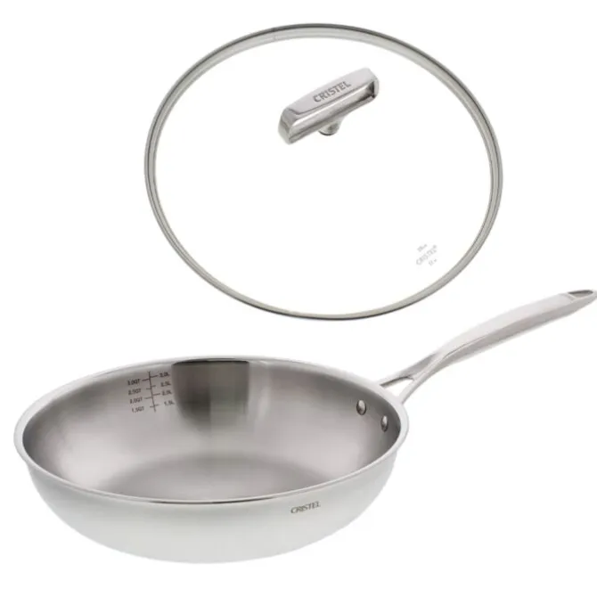 Cristel Castel'Pro Ultraply hoge koekenpan met deksel ø 28 cm rvs
