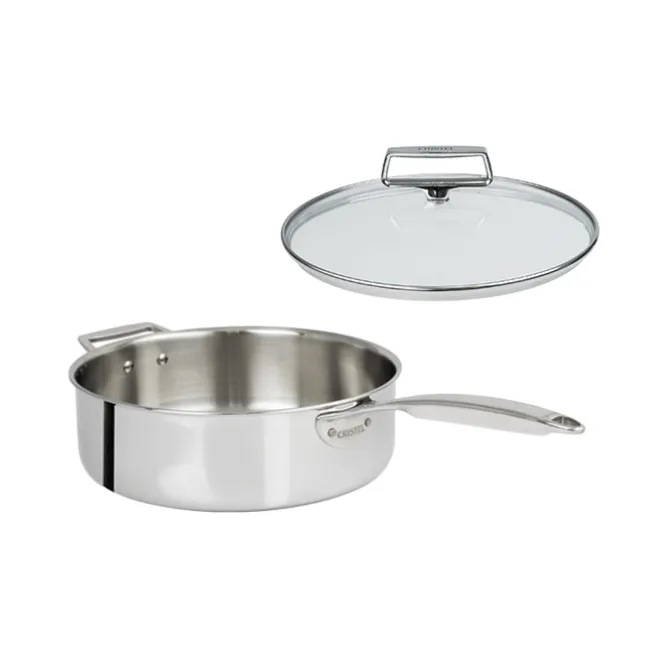Cristel Castel'Pro Ultraply sauteerpan met glasdeksel ø 28 cm rvs