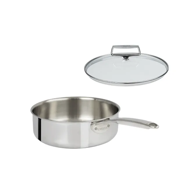 Cristel Castel'Pro Ultraply sauteerpan met glasdeksel ø 24 cm rvs