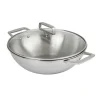 Cristel Castel'Pro wok met twee grepen en glasdeksel ø 28 cm rvs