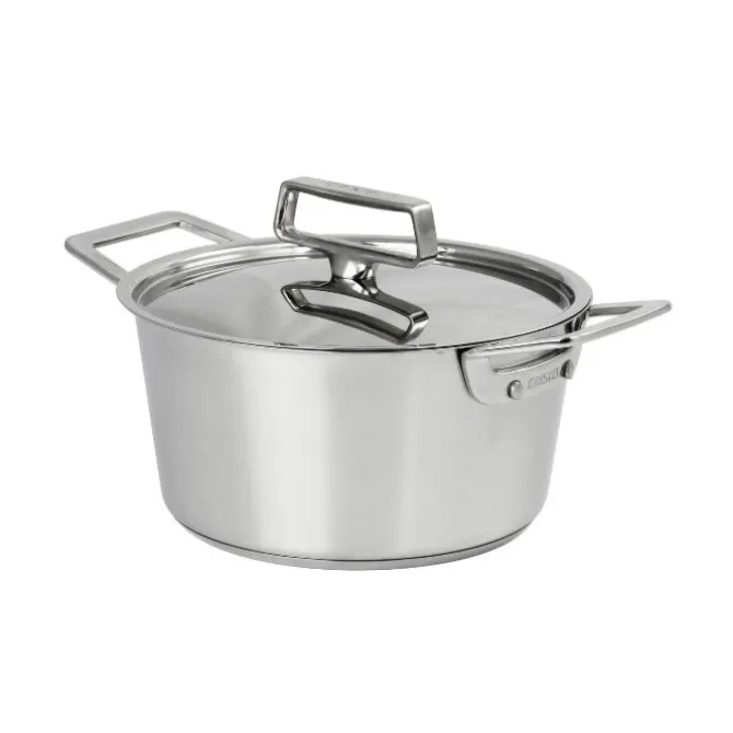 Cristel 1826 kookpan met rvs deksel ø 20 cm geborsteld rvs