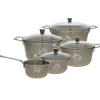 Cristel 1826 pannenset met glasdeksels rvs 5-delig