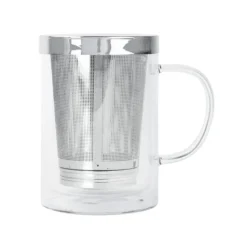 Cristel Verbena dubbelwandig theeglas met filter 0,4 liter