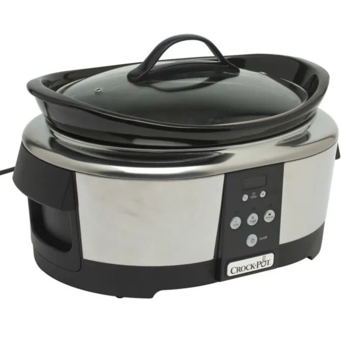 Crock-Pot digitale slowcooker 5,7 liter rvs zwart