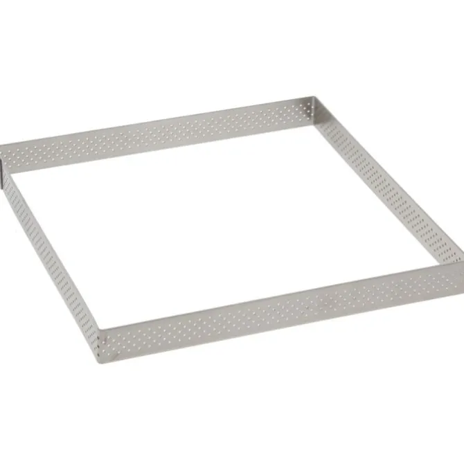 De Buyer geperforeerde taartring vierkant 20 x 20 cm 2 cm ho