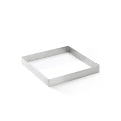 De Buyer geperforeerde taartring vierkant 15 x 15 cm 2 cm hoog rvs