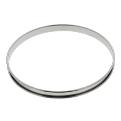 De Buyer lage taartring met rand ø 24 cm 2 cm hoog rvs