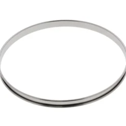 De Buyer lage taartring met rand ø 28 cm 2 cm hoog rvs
