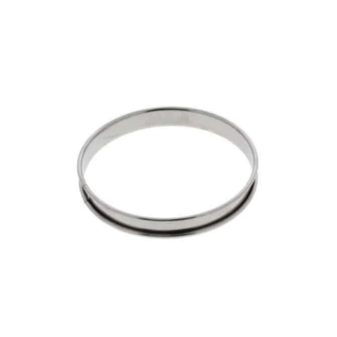 De Buyer lage taartring met rand ø 14 cm 2 cm hoog rvs