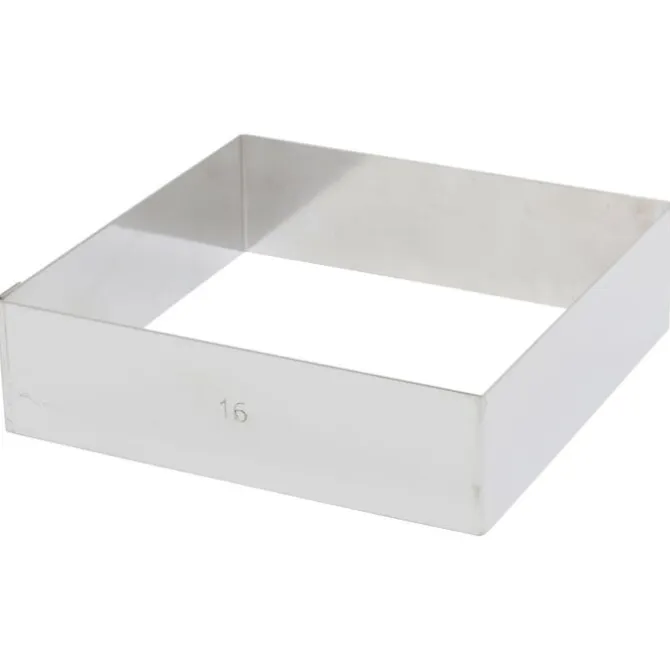 De Buyer taartring vierkant 16 cm rvs
