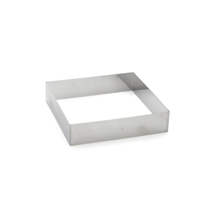 De Buyer taartring vierkant 20 cm rvs