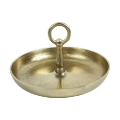 Deco Zuza plateau met handgreep S ø 25 cm antiek messing